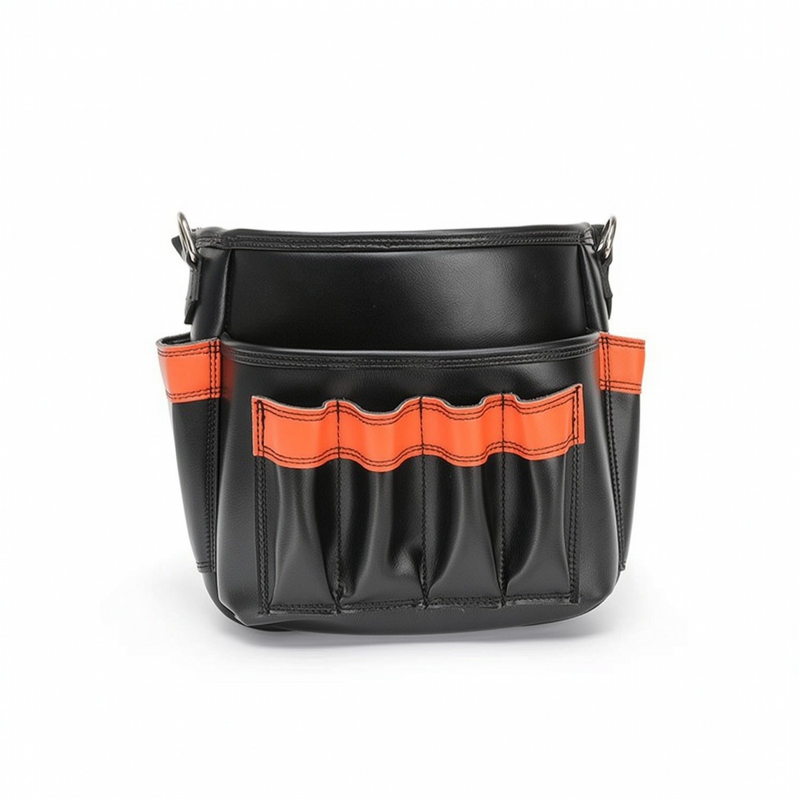 Tool Pouch with Pockets Open-Top Wearable Tool Bag Synthetic Leather