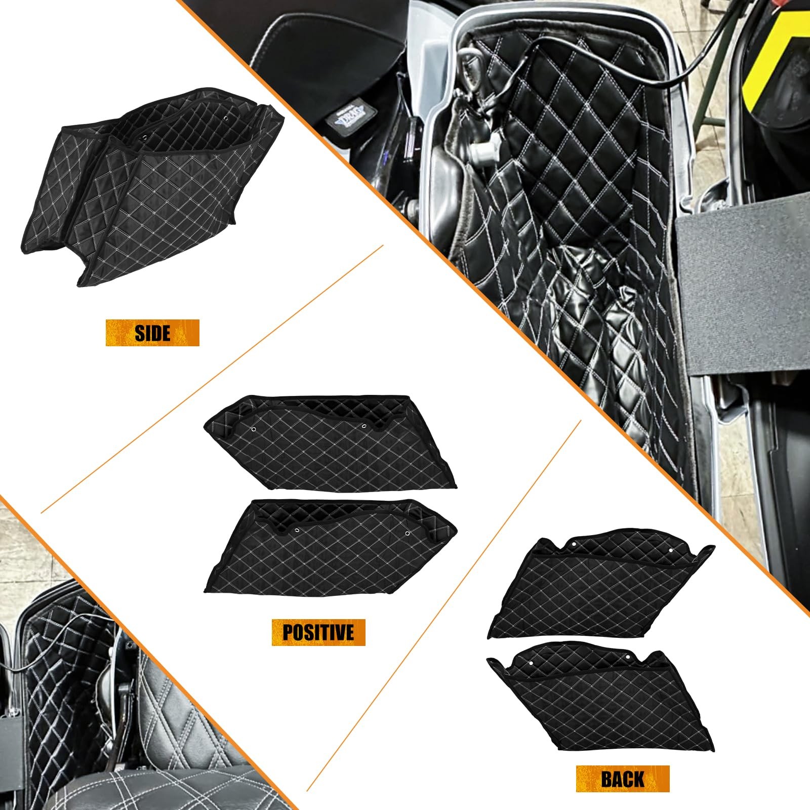 Saddlebag Liners for 4 Extended Saddlebags Fit Harley Touring 2014-2023, White