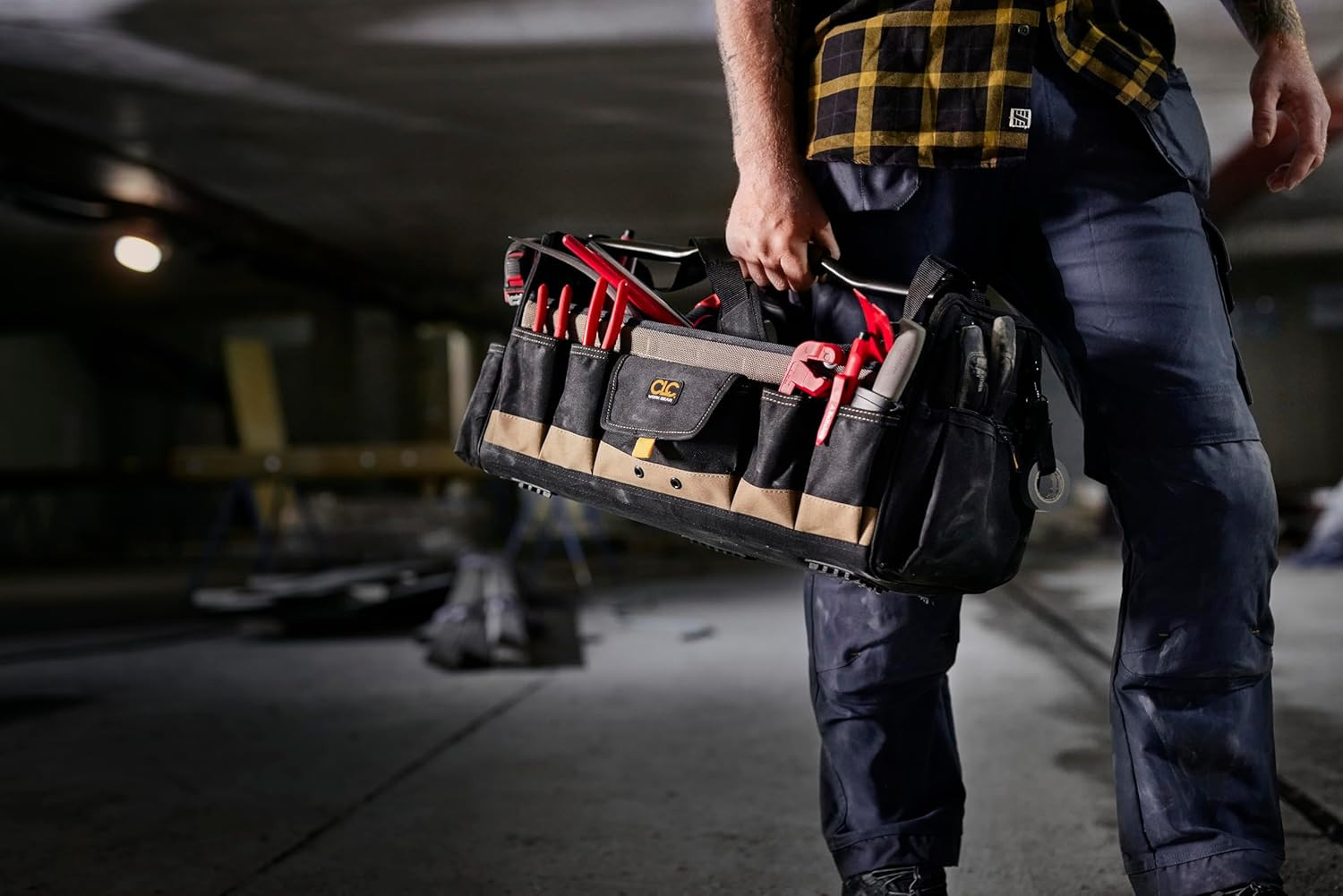 WORK GEAR 1579 20 Inch, Open Top, Soft Sided Tool Box, 27 Pockets