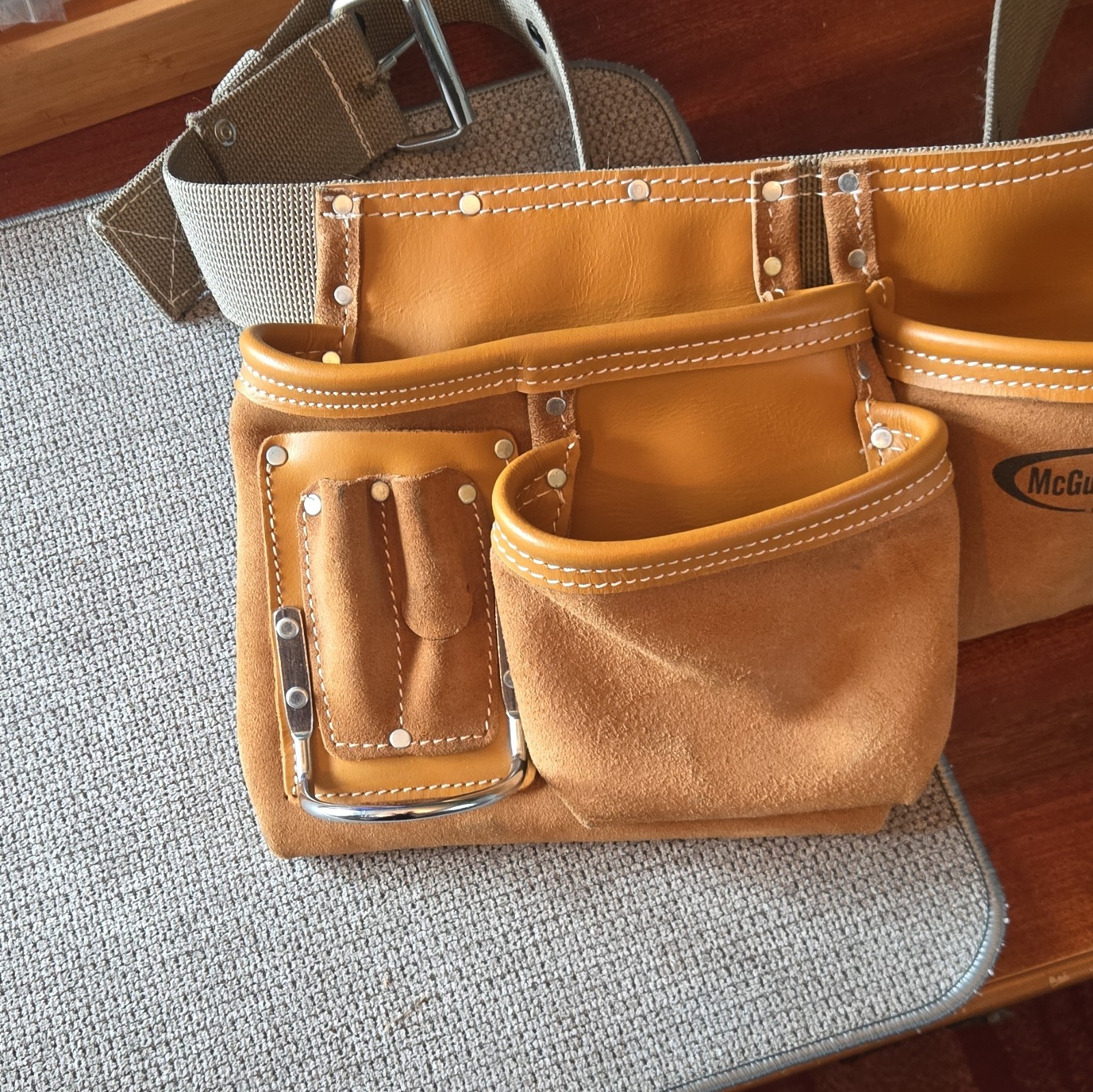 McGuire-Nicholas Brown Leather Tool Belt with Multiple Pouches