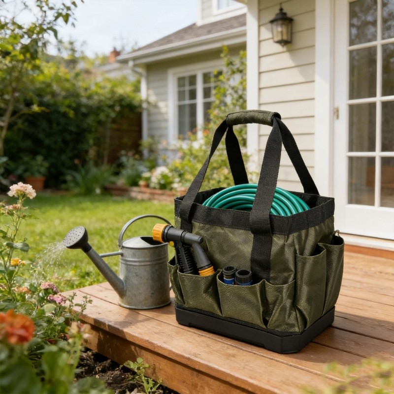 Durability Fabric Tool Bag With Reinforced Plastic Base Handle Box For Repair
