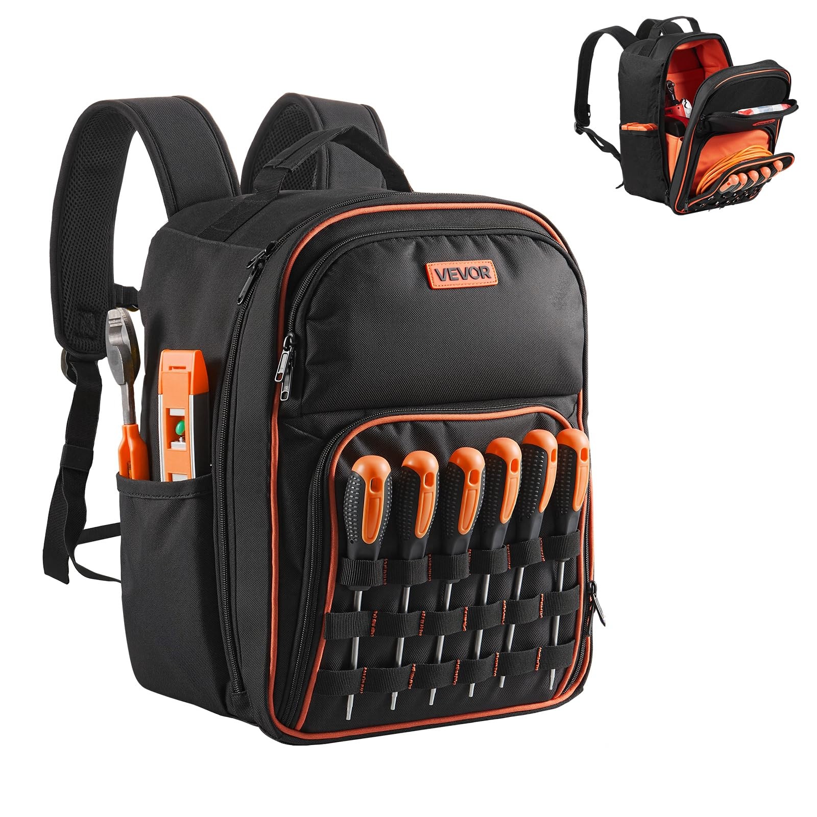 VEVOR Tool Backpack, 49 Pockets, Heavyduty Tools Storage Organizer Work Bags …