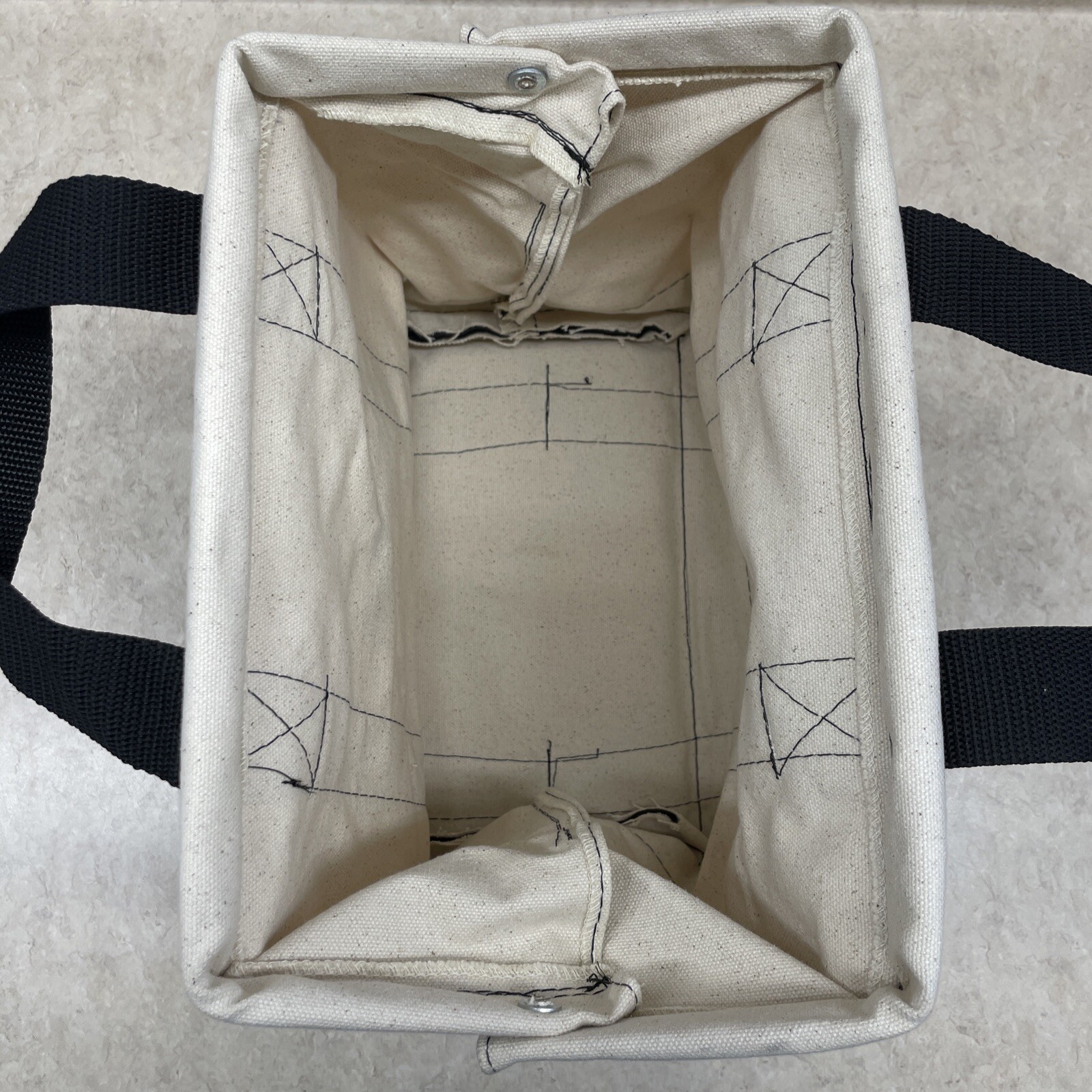 Lot of 2 Estex 2114-12 #8 Canvas Duck Tool Bag With Leather Straps Black & Blue