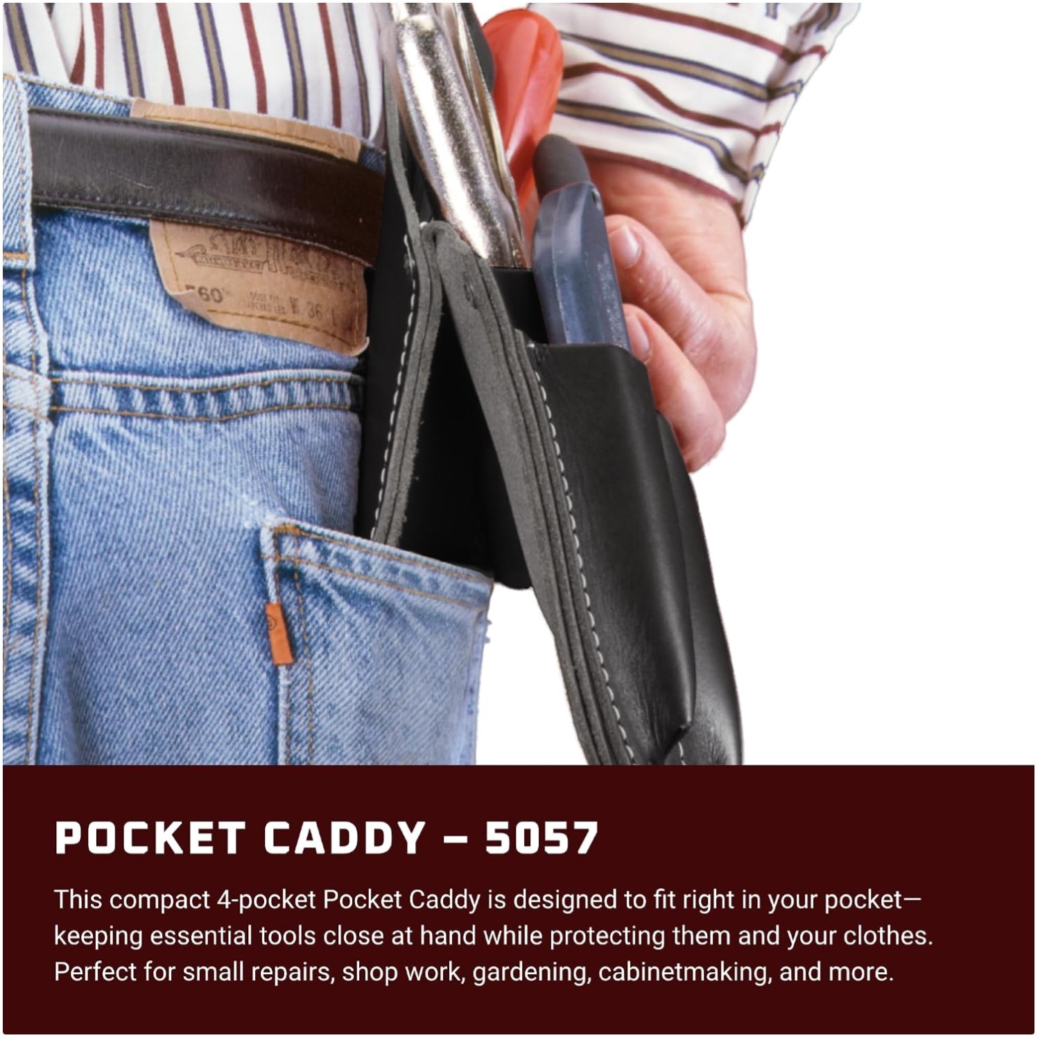 Compact Pocket Caddy – 4 Pockets, Tool Holders