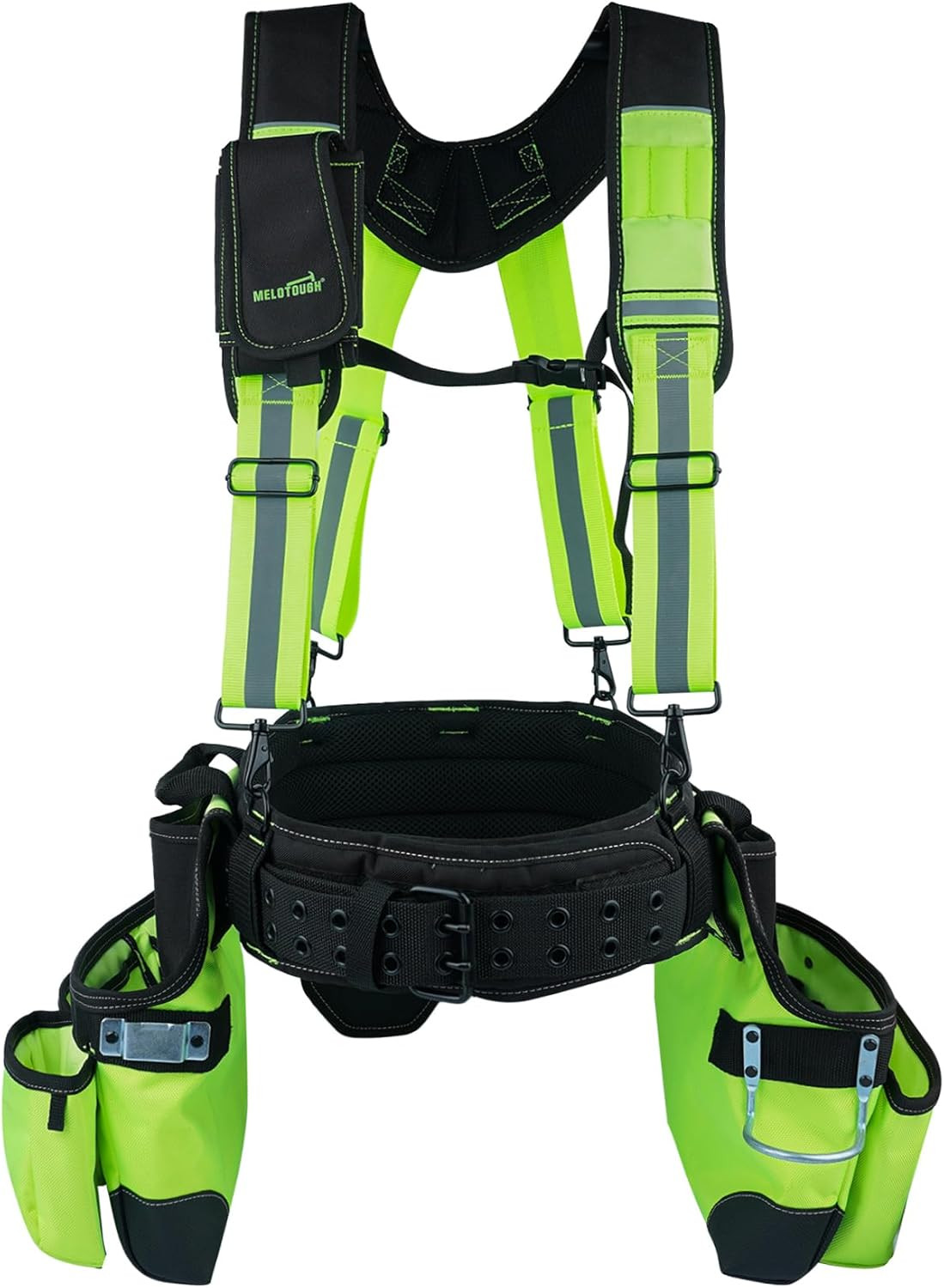 Reflective Safety Tool Belt with Suspenders Tool Bag Supenders Framers Comb Apro