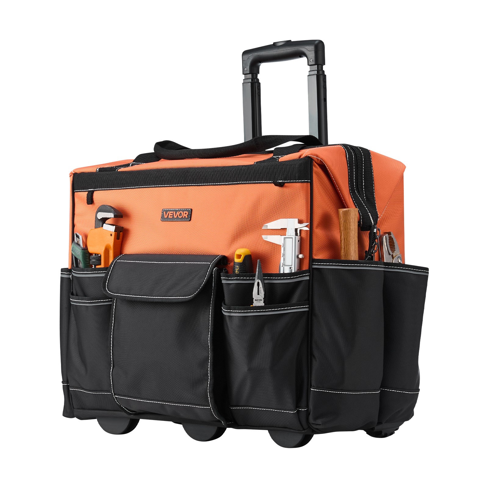 VEVOR Rolling Tool Bag 27 Pockets Heavy Duty Roller Tool Bag on Wheels