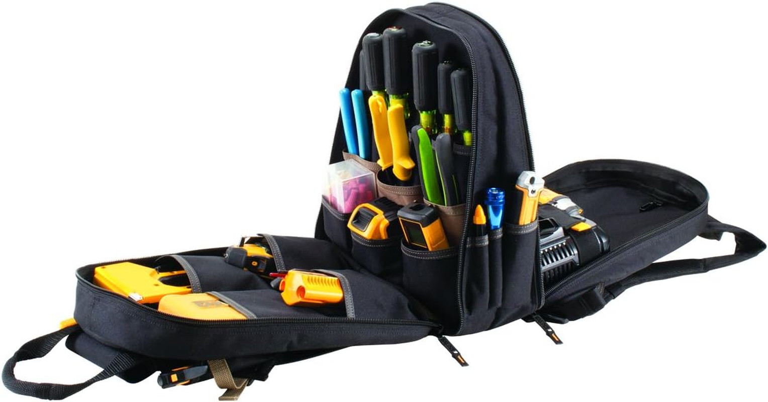 CLC Work Gear 1134 Carpenter’S Tool Backpack, 44 Pockets, Padded Back Support, B
