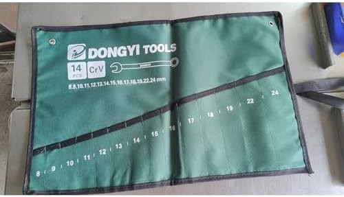 2 Pack Wrench Roll Up Pouch Wrench Set Roll Organizer 14 Pocket Slot Canvas Tool