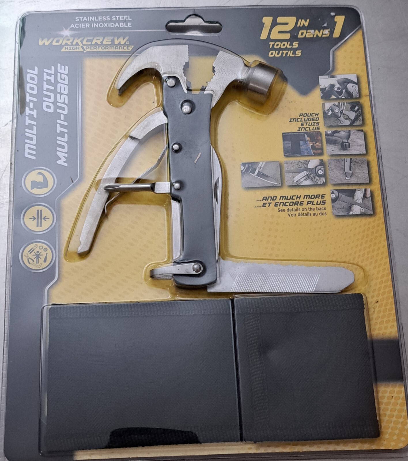WorkCrew High Performance Stainless Steel Multi-tool Kit 12-in-1 W/Pouch