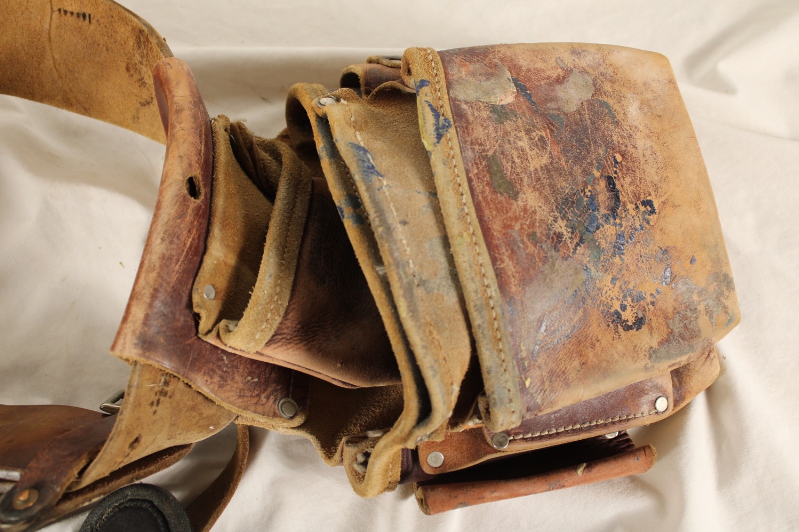 Vintage Occidental Leather Framer Tool Bag Belt 42-40 Set Padded Suspenders