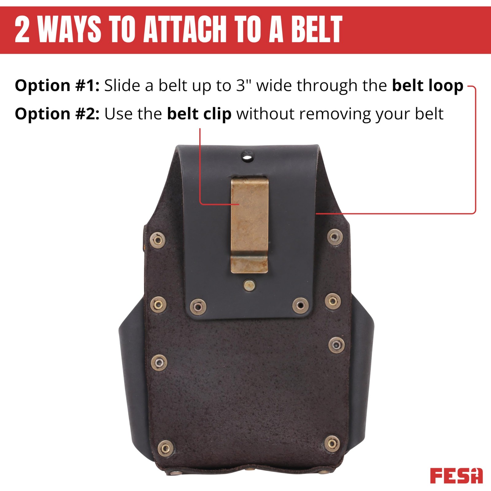 Small Electrician Tool Pouch Leather 7in1 Tape Measure Drill Clip Belt