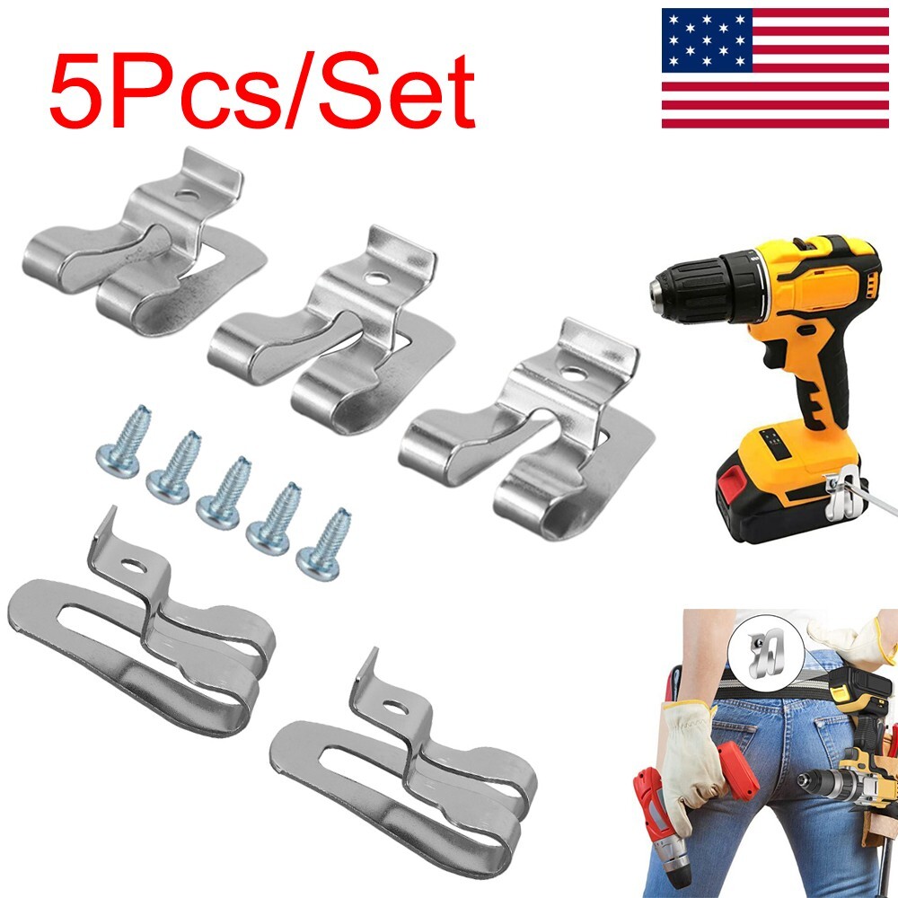 Metal 5Pcs Belt Clip Hook Holder For Milwaukee Ryobi/Ridgid Impact Driver Drill