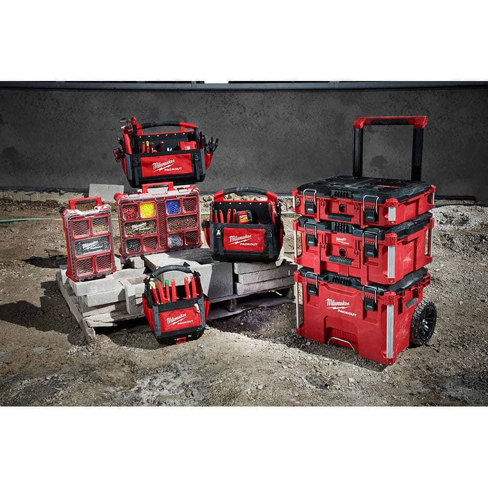 20 In. Packout Tool Bag Tote Heavy-Duty with Zipper Bags Multi Color 3 Packs