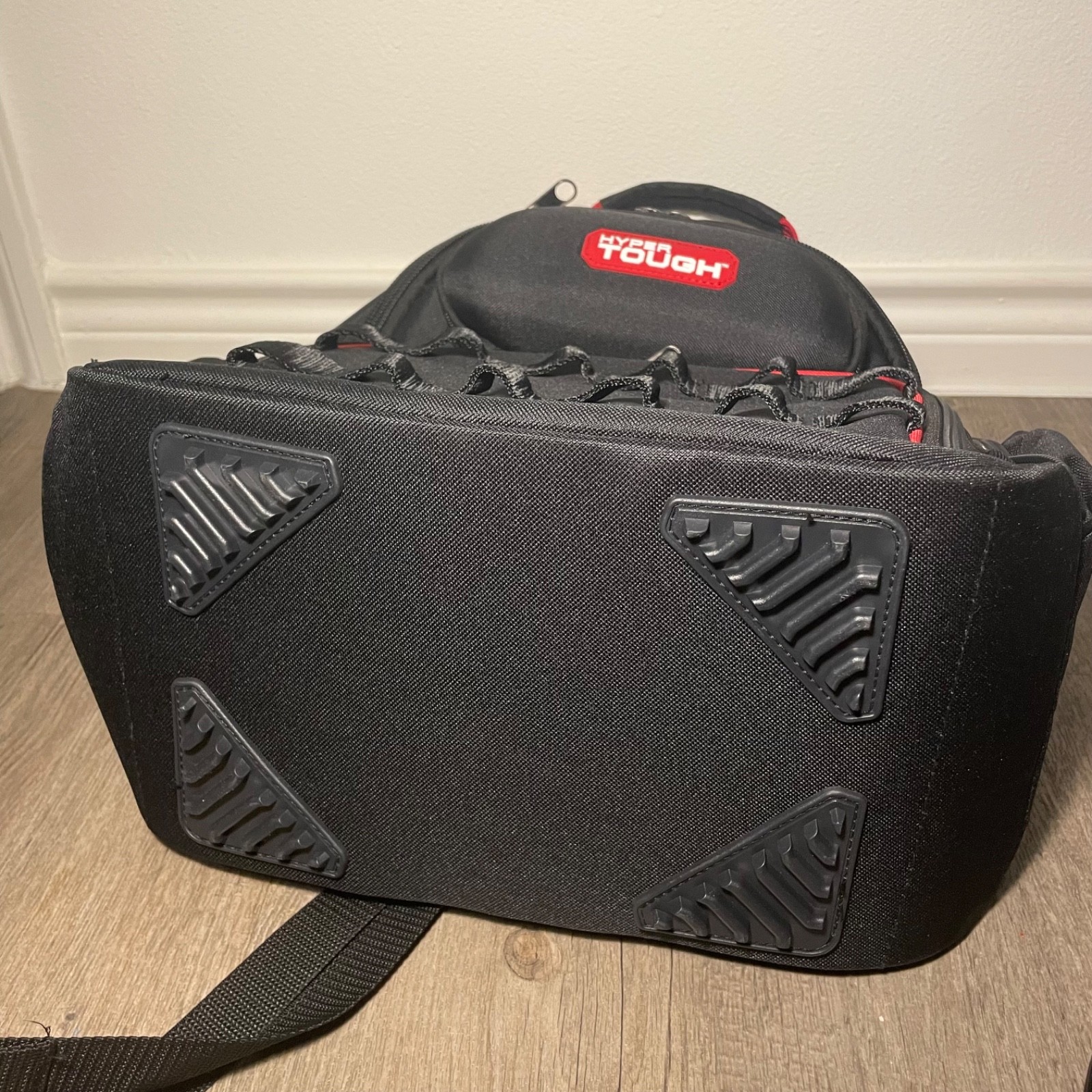 Hyper Tough Black Tool Backpack with Pockets and Loops Portable Tool Storage