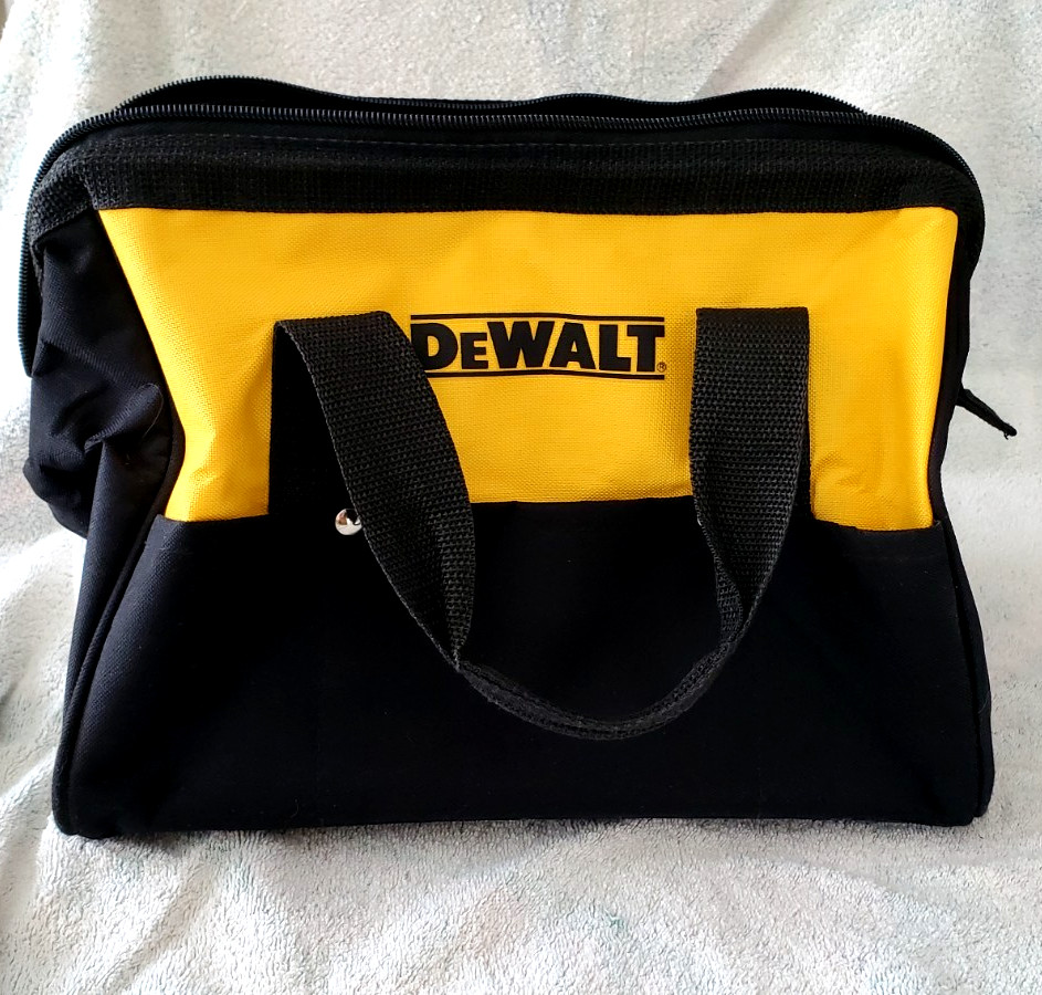 Genuine Dewalt Heavy Duty Ballistic Black Yellow Nylon Tool Bag 13” x 9” x 10”