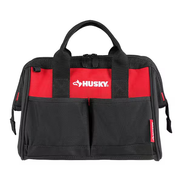 12 in 4 Pocket Zippered Tool Bag Dual-Zipper Water-Resistant Material