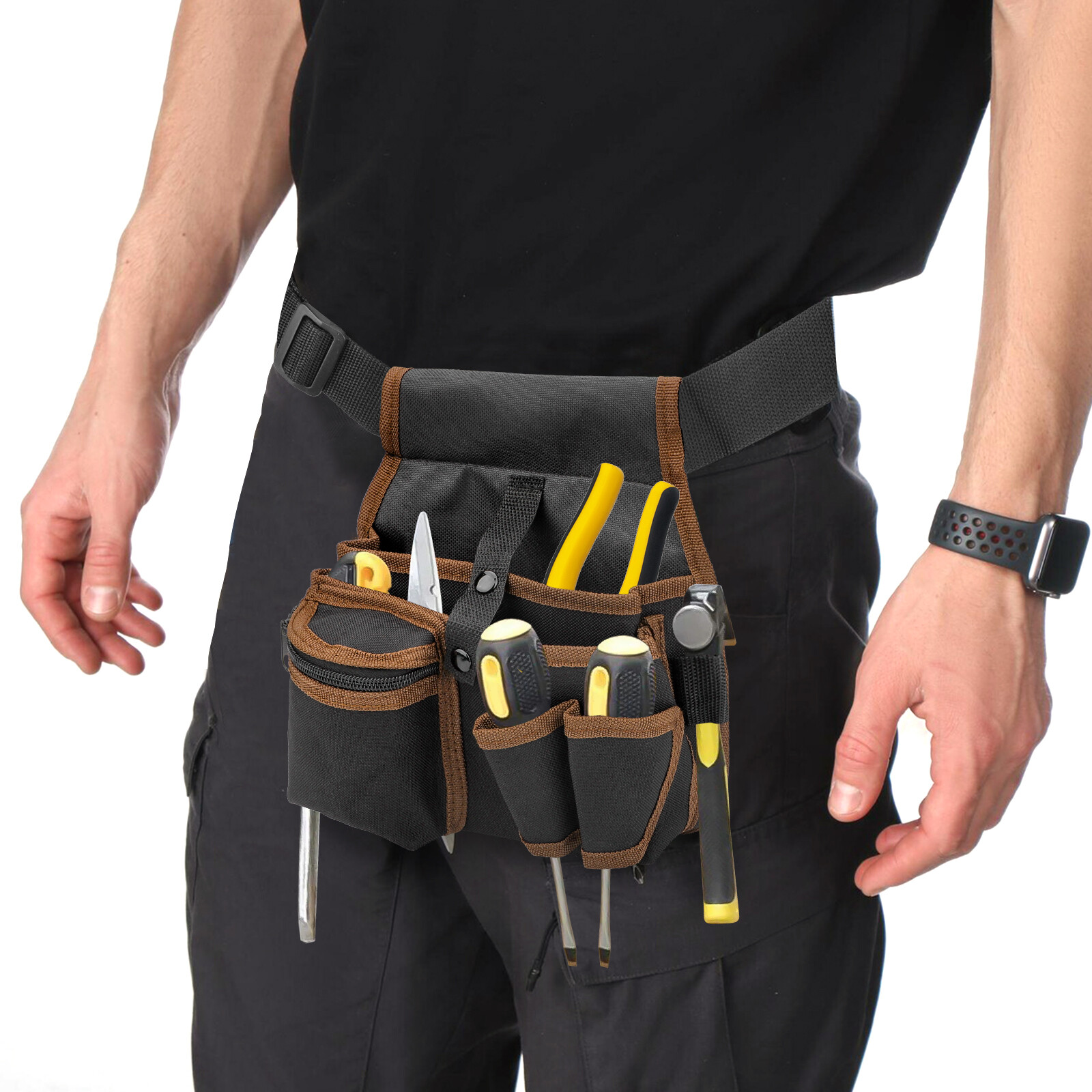 Electrician Tool Pouch, Belt Toolkit Fanny Pack Waist Bag Hardware Organizer