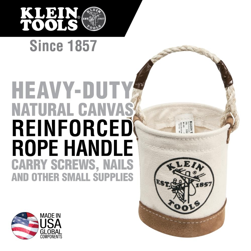 Klein Tools 5104MINI Mini Tool Bucket, All-Purpose One Size, Natural