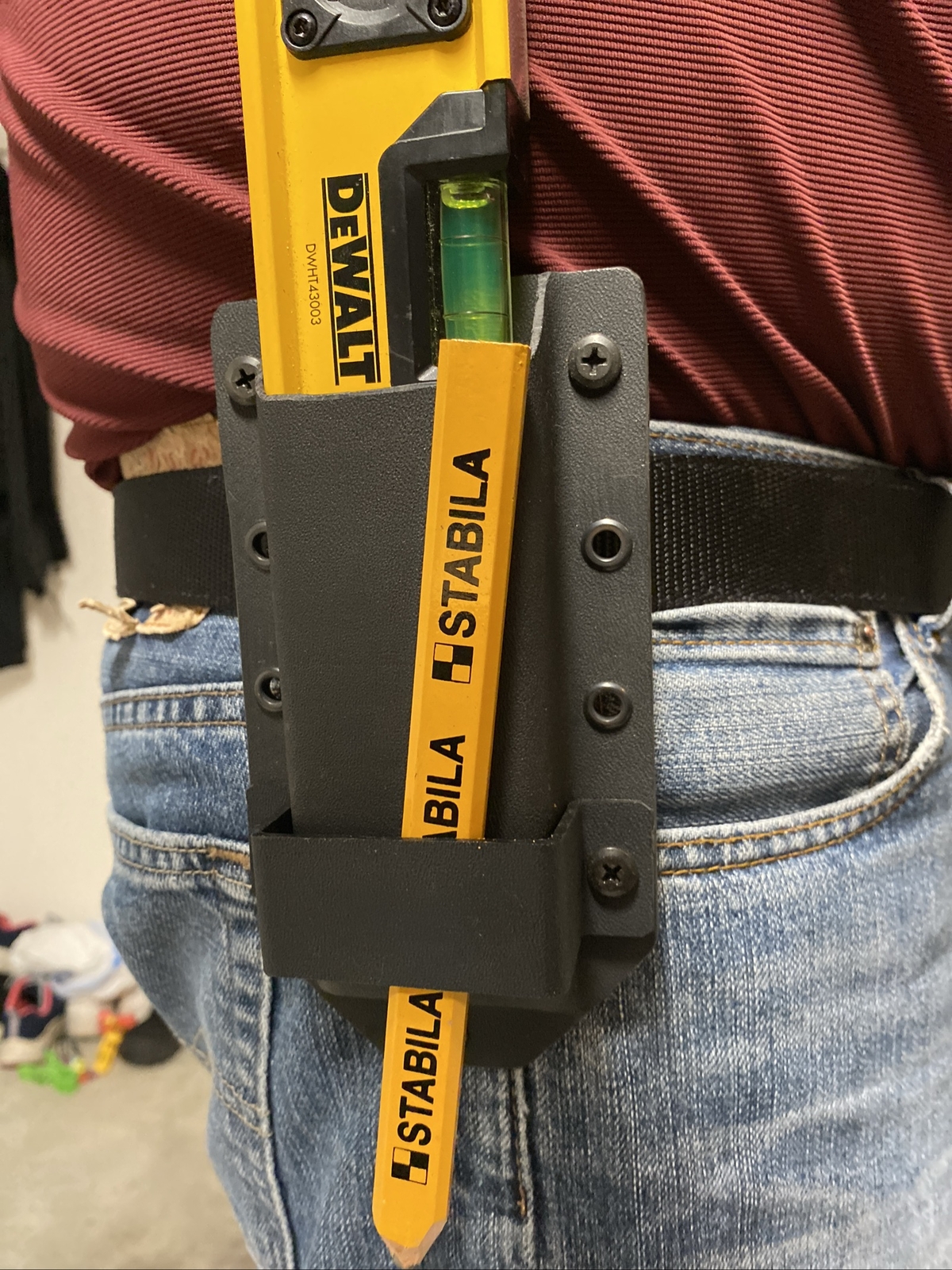 Utility knife holster and tool pouch. Cordless Drill Holster / Hanger. KYDEX.