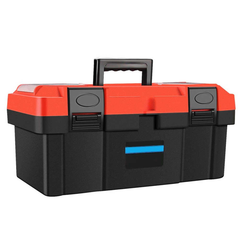 Black and Red Double Layer Tool Box with Spacious Storage and Parts Box