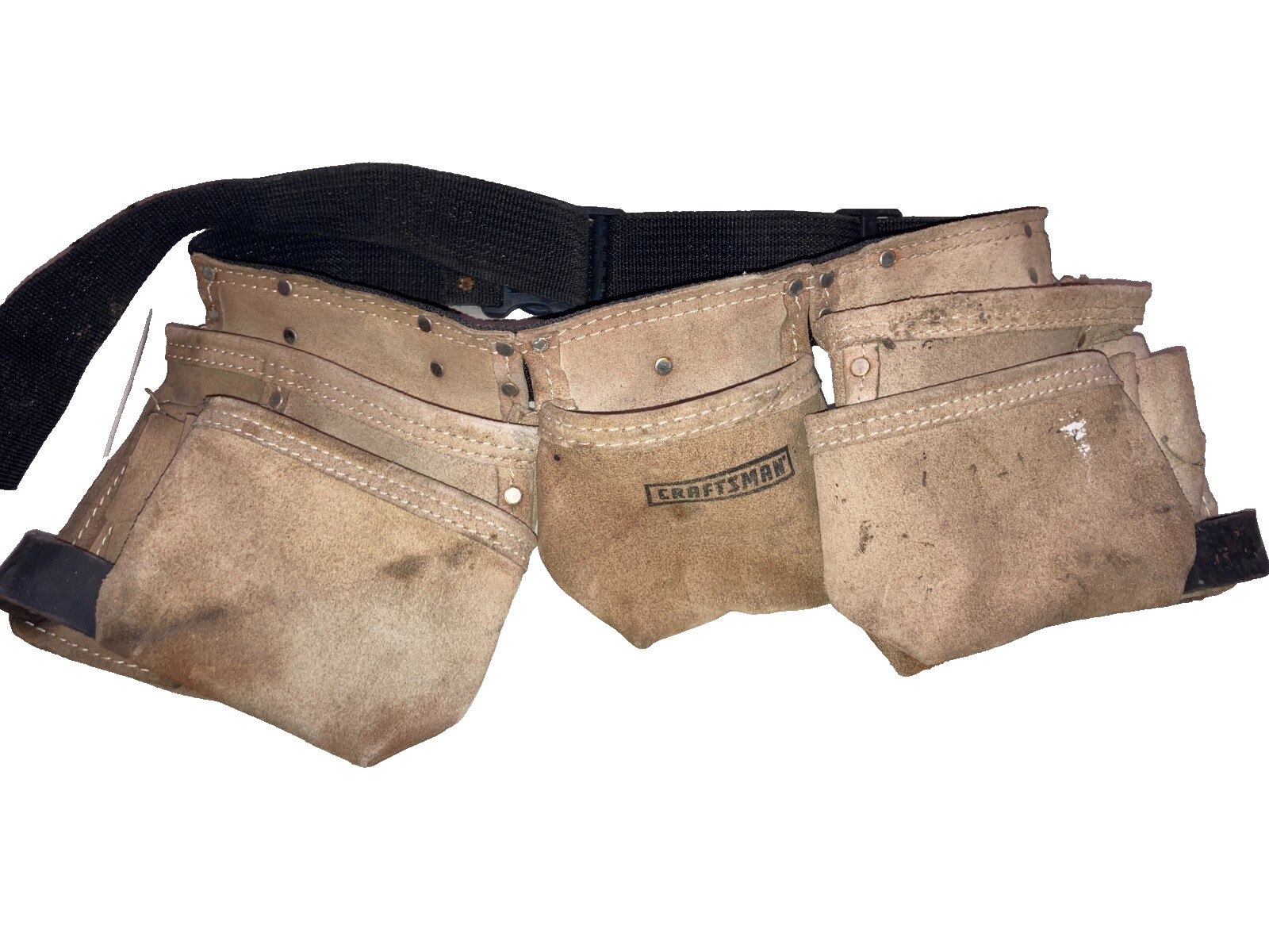 Craftsman 3 Pockets Leather Tool Belt Hammer Holders Rustic Adjustable Strap