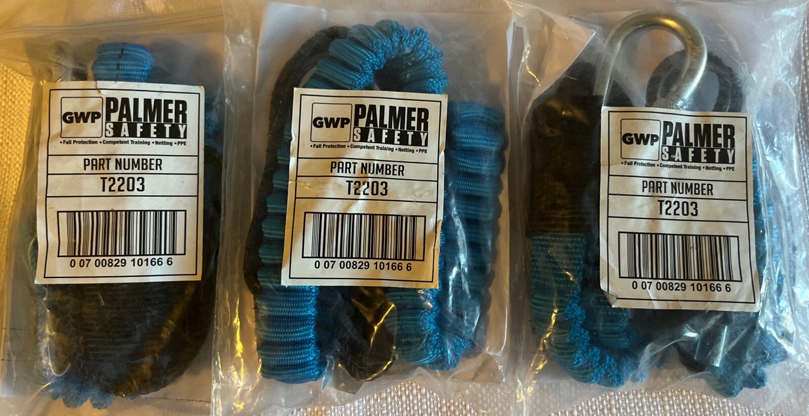 (Lot /3) Palmer Safety Tool Lanyard w/Screw Gate Carabiner Clip & 15 lb capacity