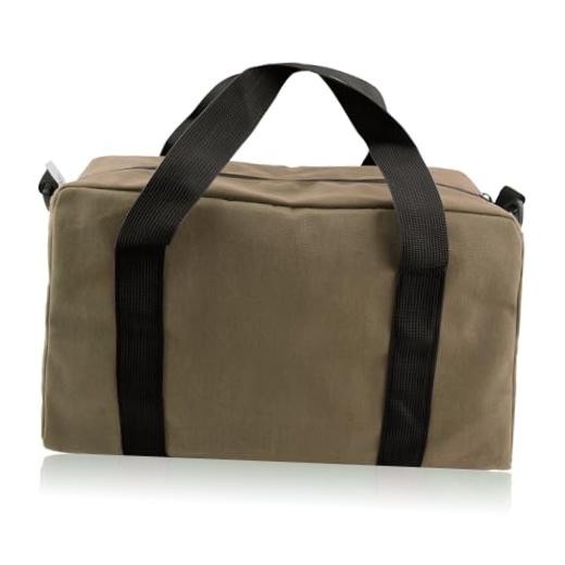 Small Tool Bag,Close Top Wide Mouth Tool Organizer Bag,Large 12 Inch Khaki