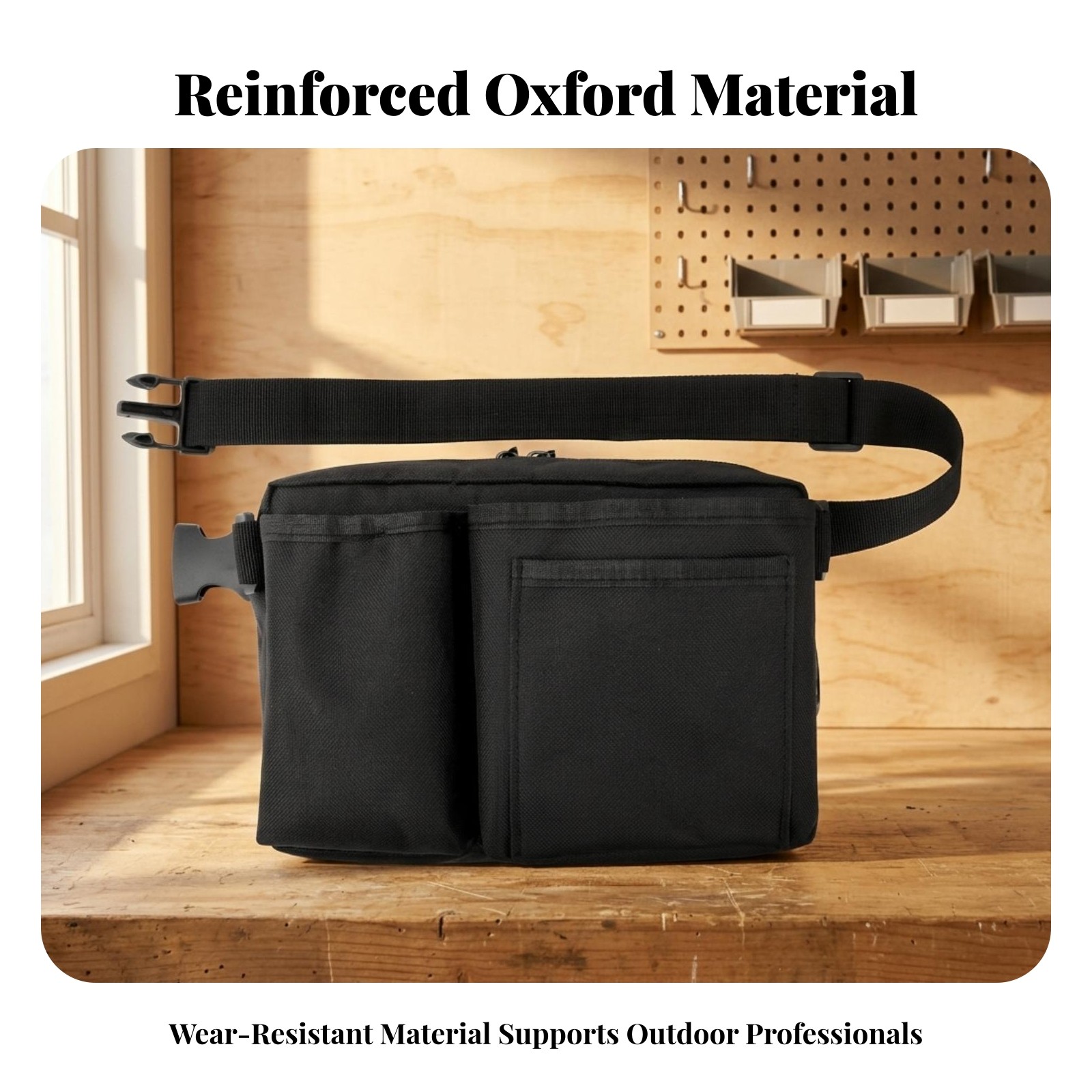 Rectangular Tool Waist Bag Multiple Pockets Waist Tool Bag Reinforced Seams