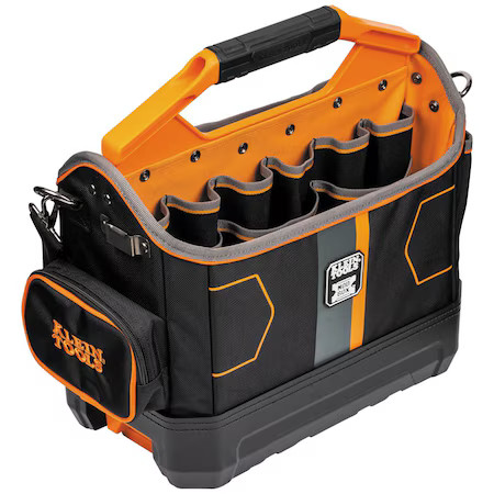 Klein Tools 62202Mb Tool Bag, Black/Orange, 1680D Ballistic Weave Body; Hard