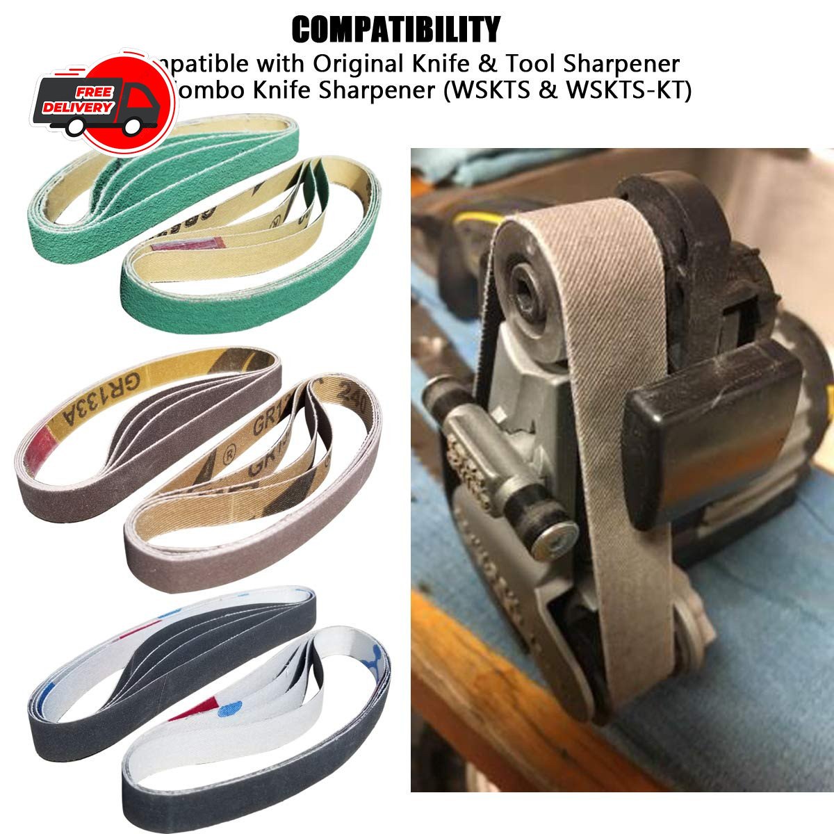 24 Pcs 1/2″ x 12″ Replacement Belts for Work Sharp Knife Sharpener