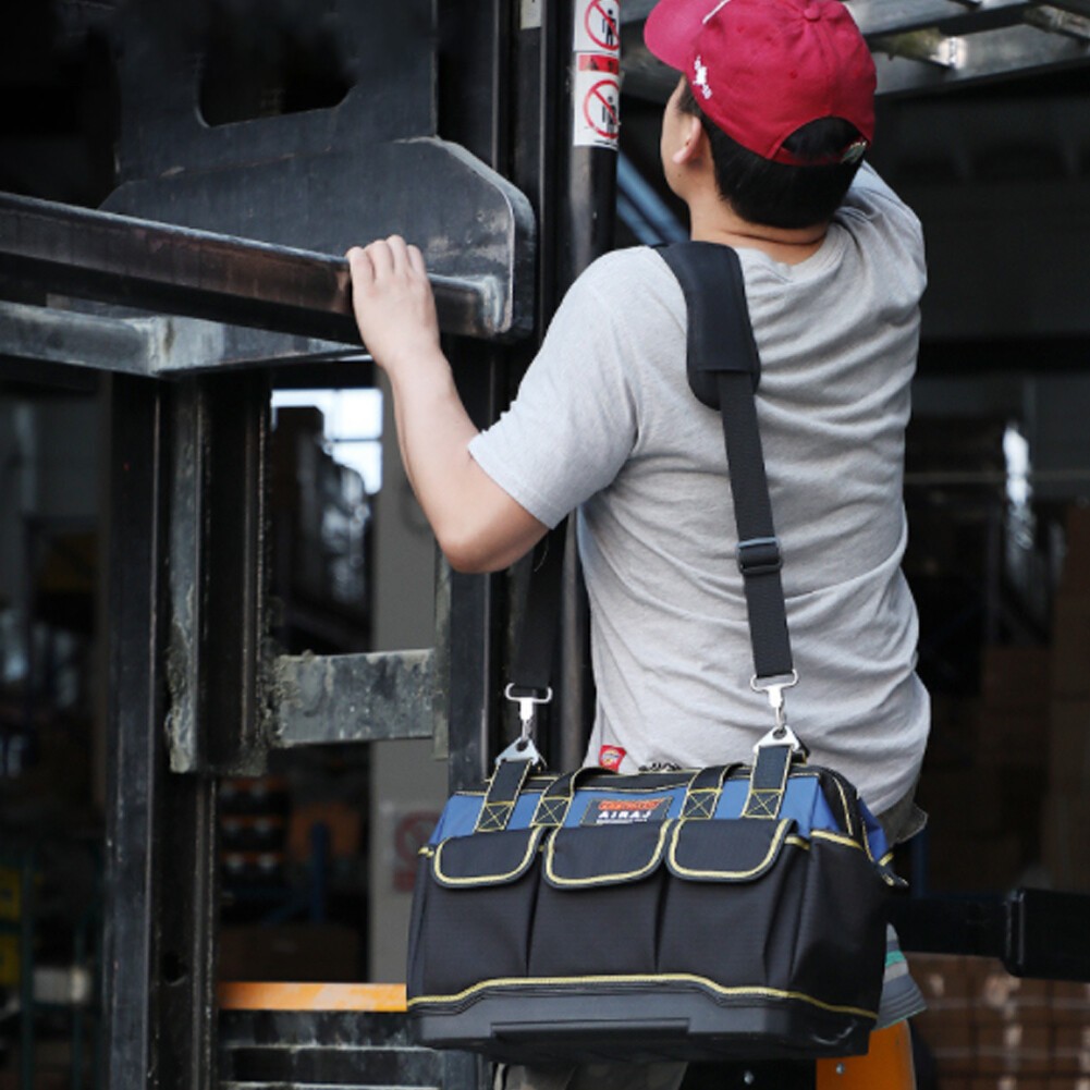 Multi-Function Tool Bag Oxford Cloth Electrician Wide Mouth Tool Bag Waterproof