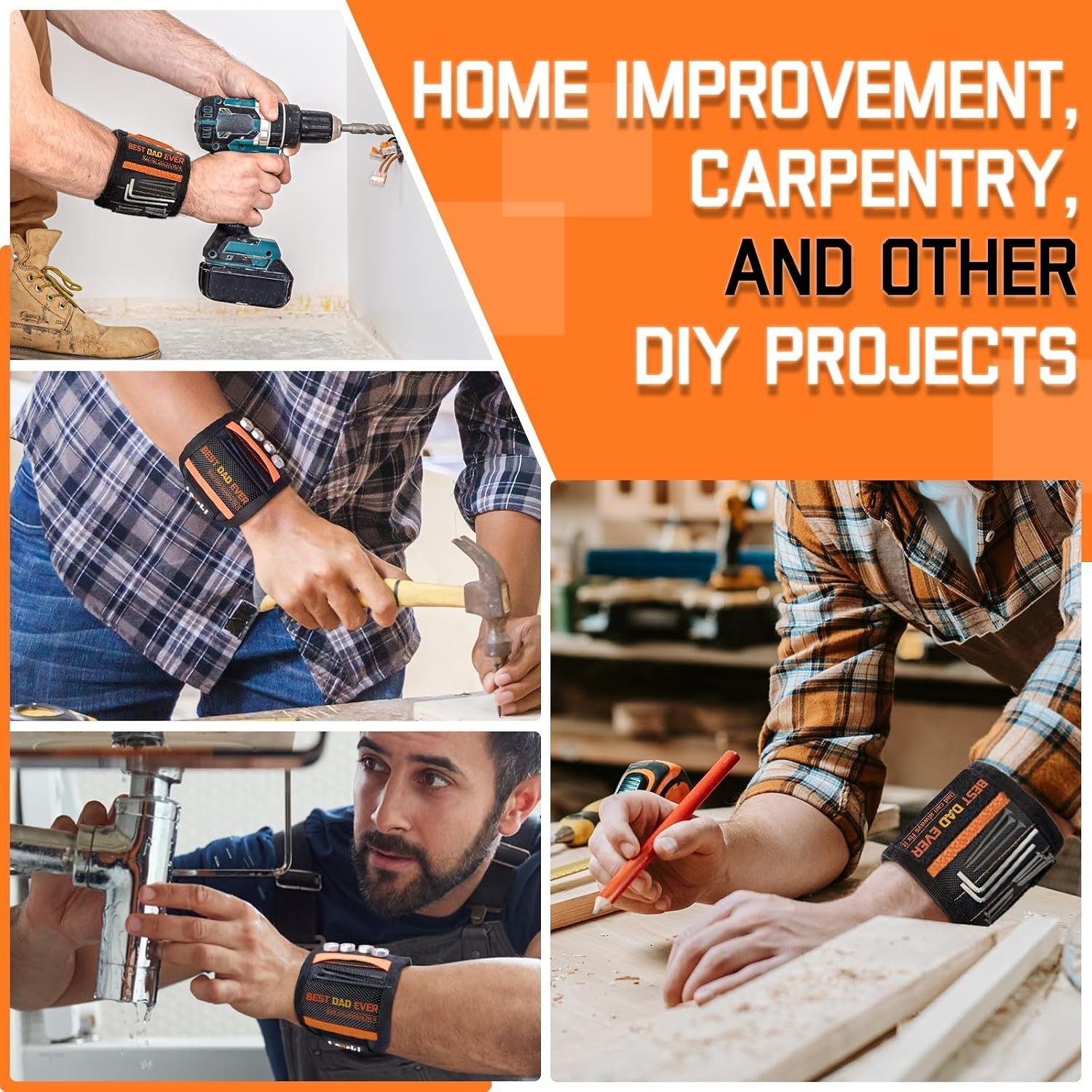 Magnetic Wristband for Tools, Magnetic Wristband Tools Gifts For Men Dad Husb…