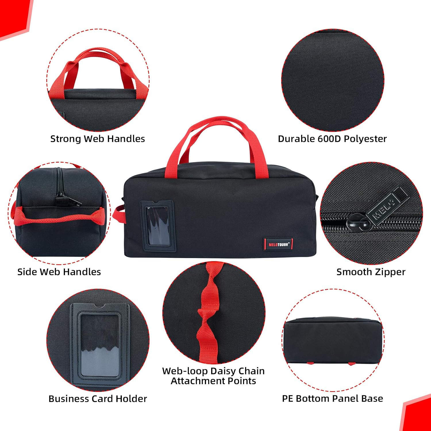 16 Inch Tool Bag Canvas Tool Tote Bags with Zipper Heavy Duty Portable Tool Bag