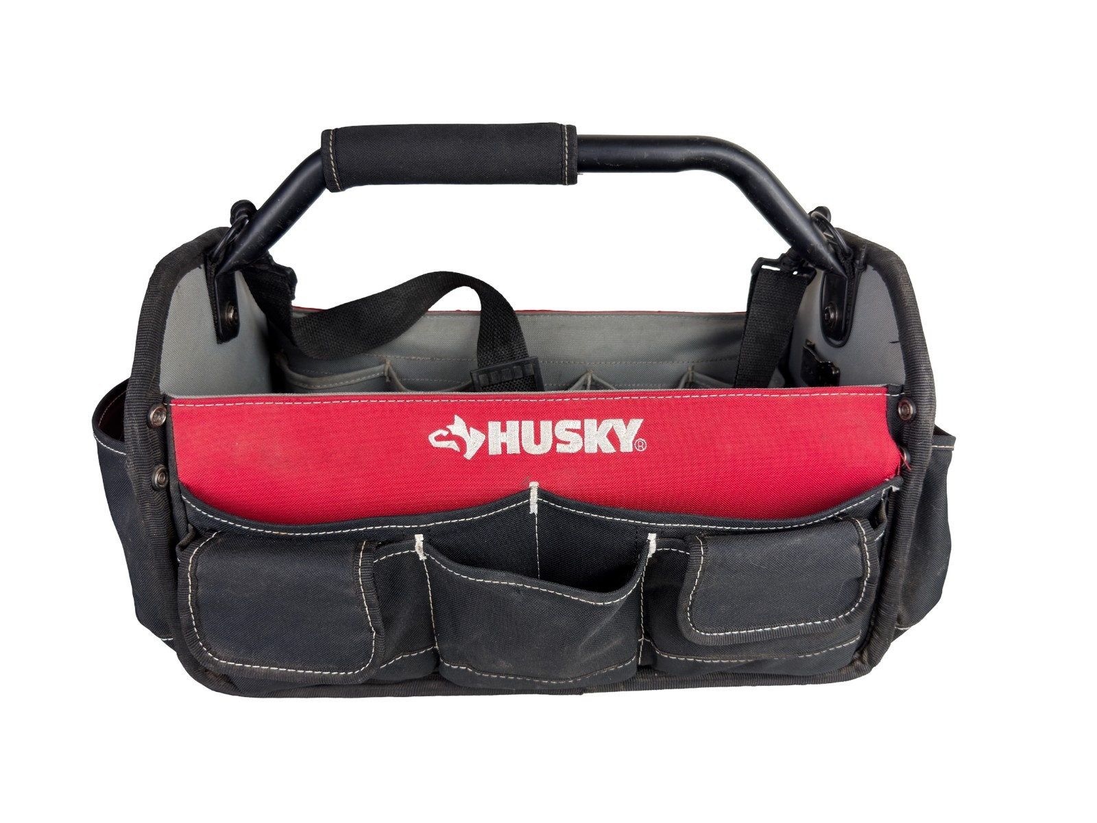 Husky Tool Bag 17″ Open Top Padded Handle Weatherproof Lots of Pockets!!