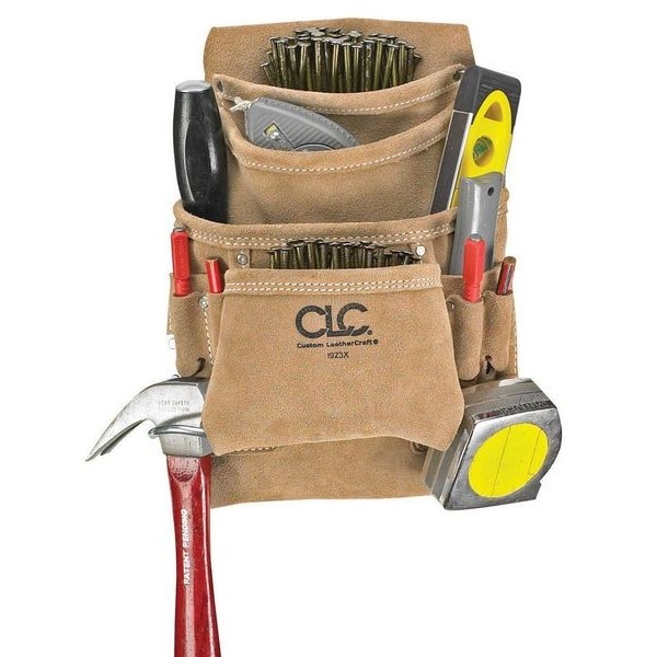 Clc Work Gear I923x Tool Pouch, Tool Pouch, Tan, Leather, 10 Pockets