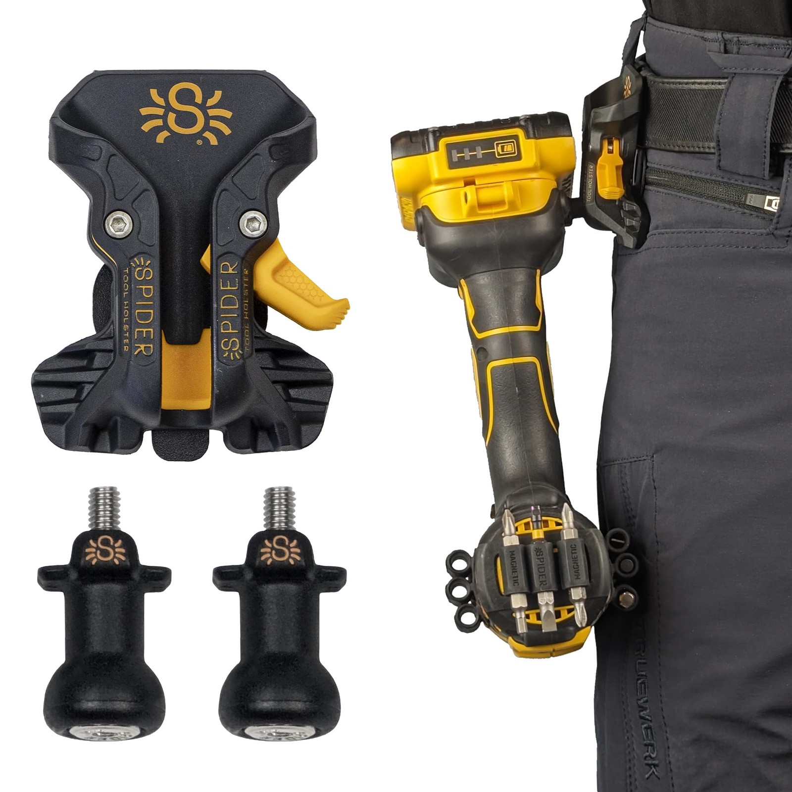 Tool Holster – Pro Tool Holster + Two Driver Pins – Upgraded, Self Locking Mu…