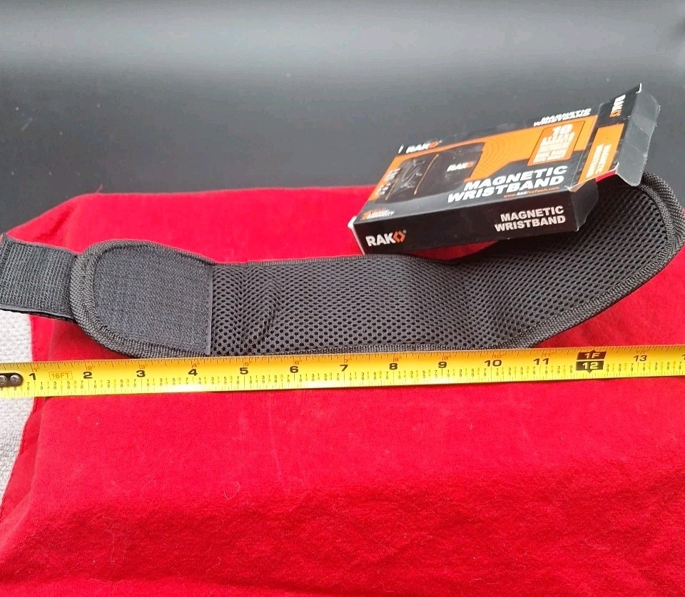 RAK MW10SM Magnetic Wristband Tool Organizer- 3rd Hand Holds Nails-Washers Etc
