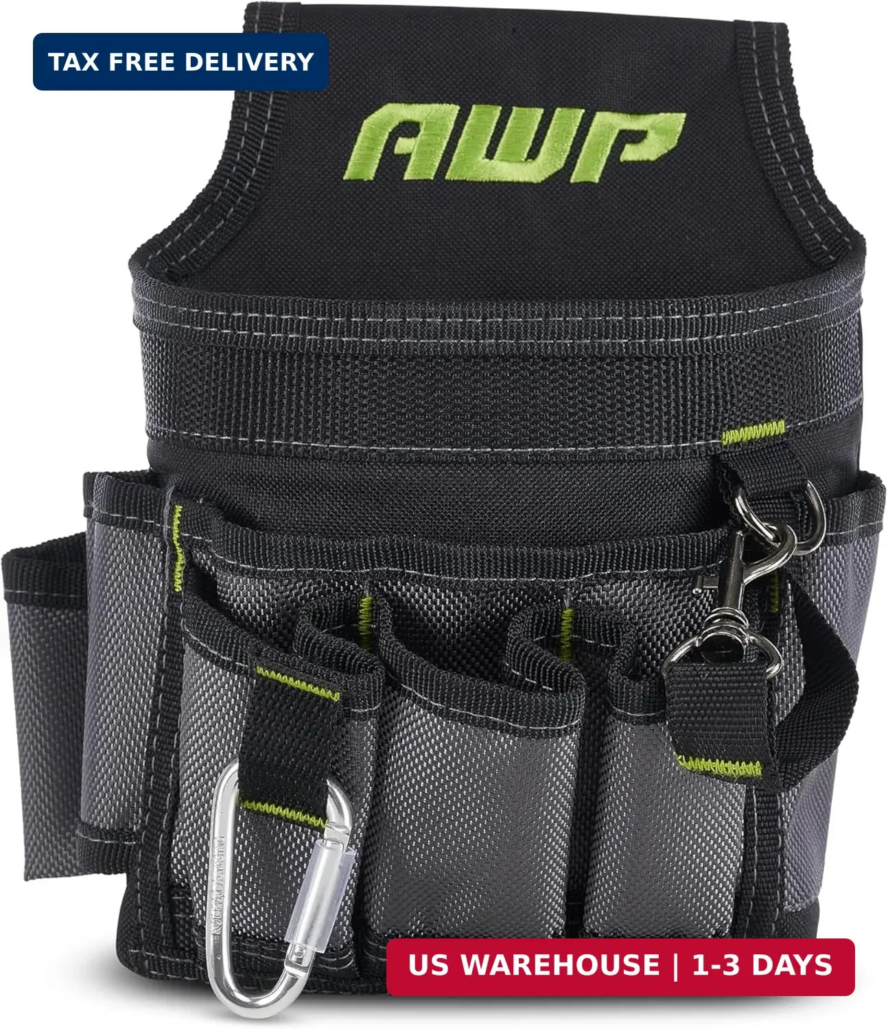 AWP Ballistic Nylon Mini Tool Pouch Multi-Pocket Organizer for Electricians, Pro