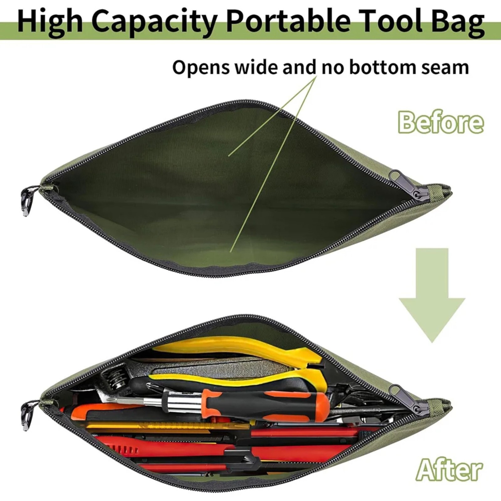 Tool Bag Zipper Pouch, Premium Tool Pouch, Utility Multipurpose Storage Bag