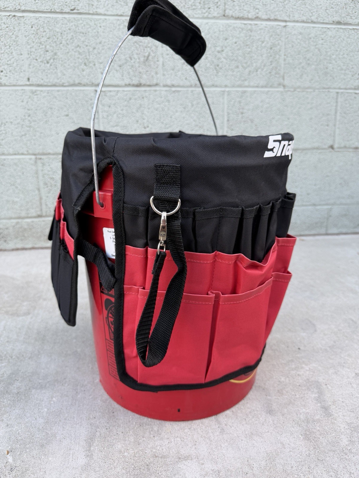 Snap On Tools 5 Gallon Bucket Caddy Tool Bag Storage Travel Case Snap-On Racing