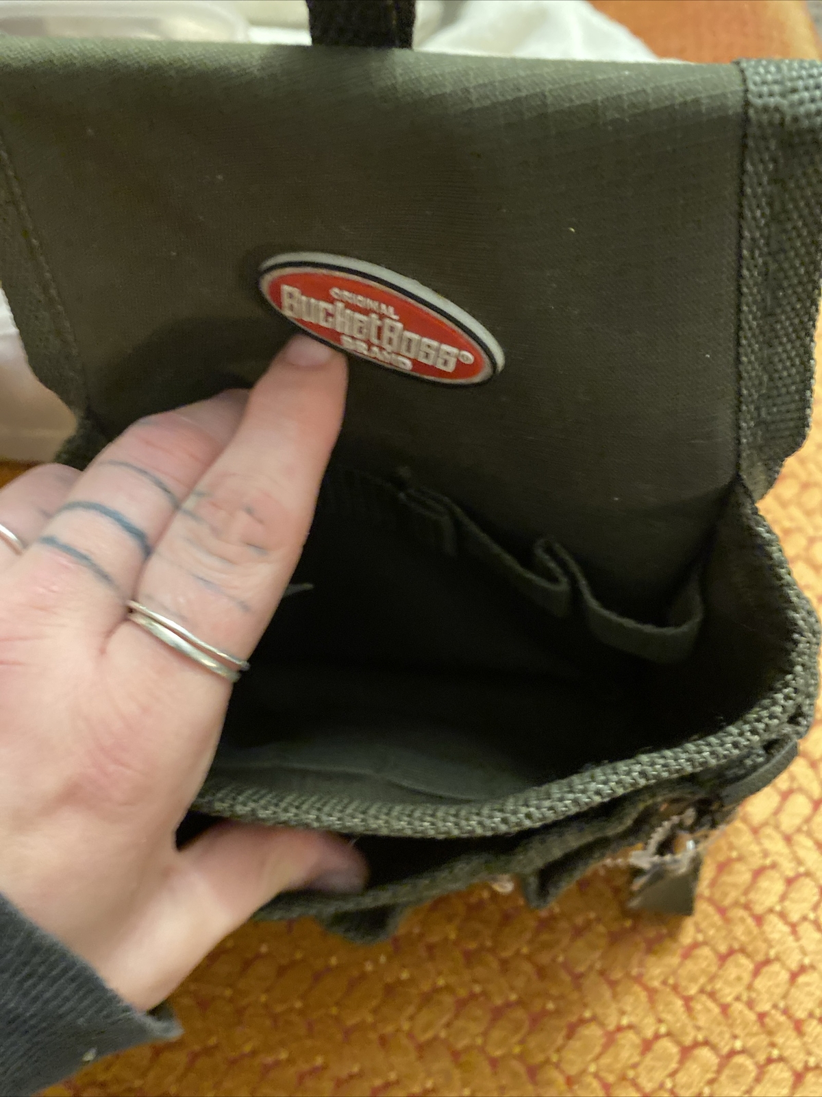 6.5 In. 9-pocket Tool Pouch With Flap Fit | Bucket Boss Brown Pockets Original