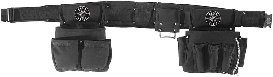 NEW!KLEIN TOOLS 5710L Black 4 piece Electrician Tool Belt,Ballistic Nylon 335D26