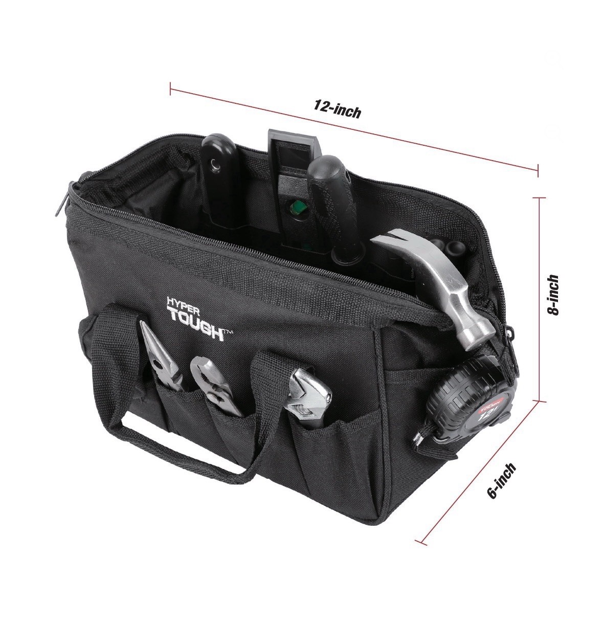 Hyper Tough Tool Bag Black (Bag Only) Multi-purpose Tool Carrying Case
