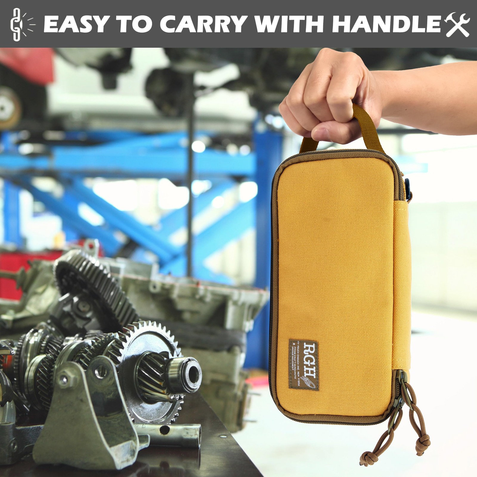 Rough Enough Small Tool Bag Pouch Canvas Portable Tool Box Organizer Case wit…