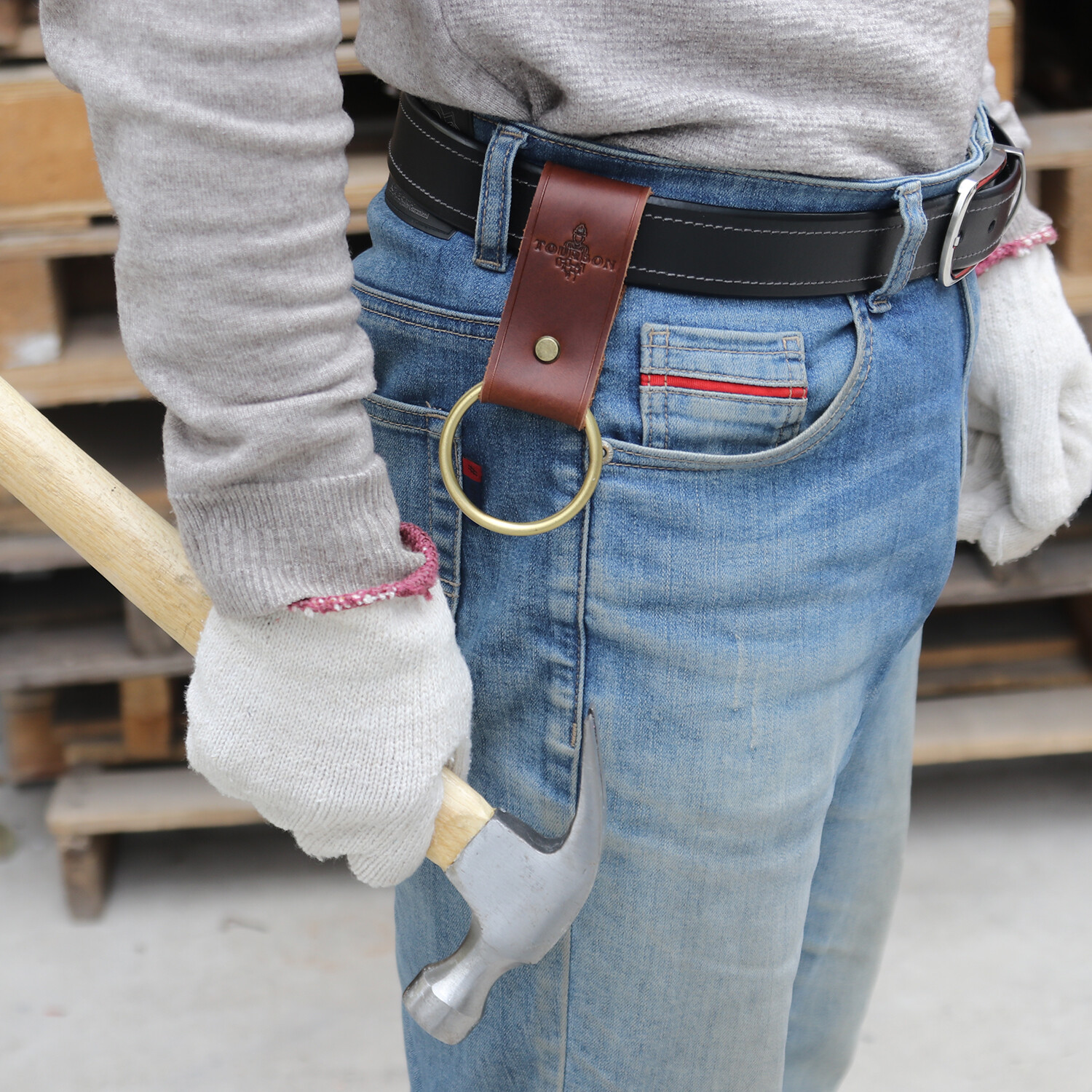 Leather Hammer/Wrench/ Axe Holster Trowel Tools Carry Holder Belt Loop