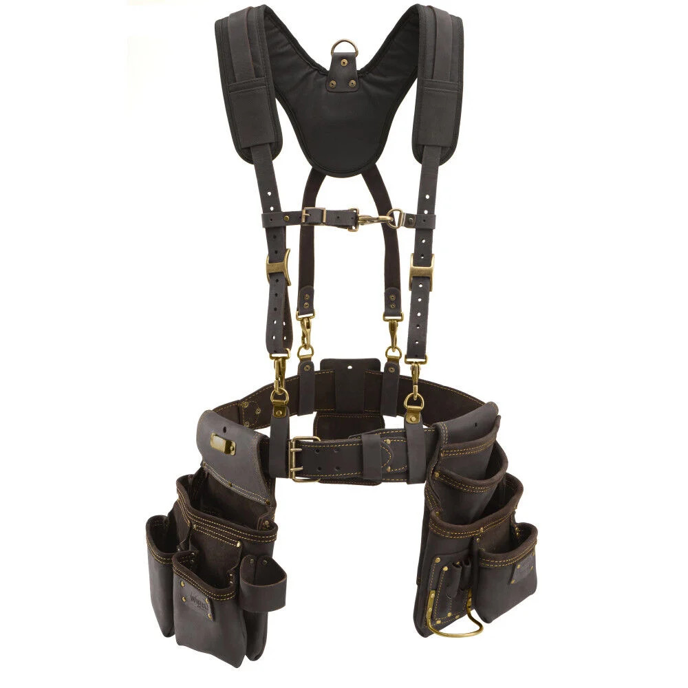 Ox Tools Ox Pro Oil-Tanned Leather Framer Tool Rig With Suspenders Large