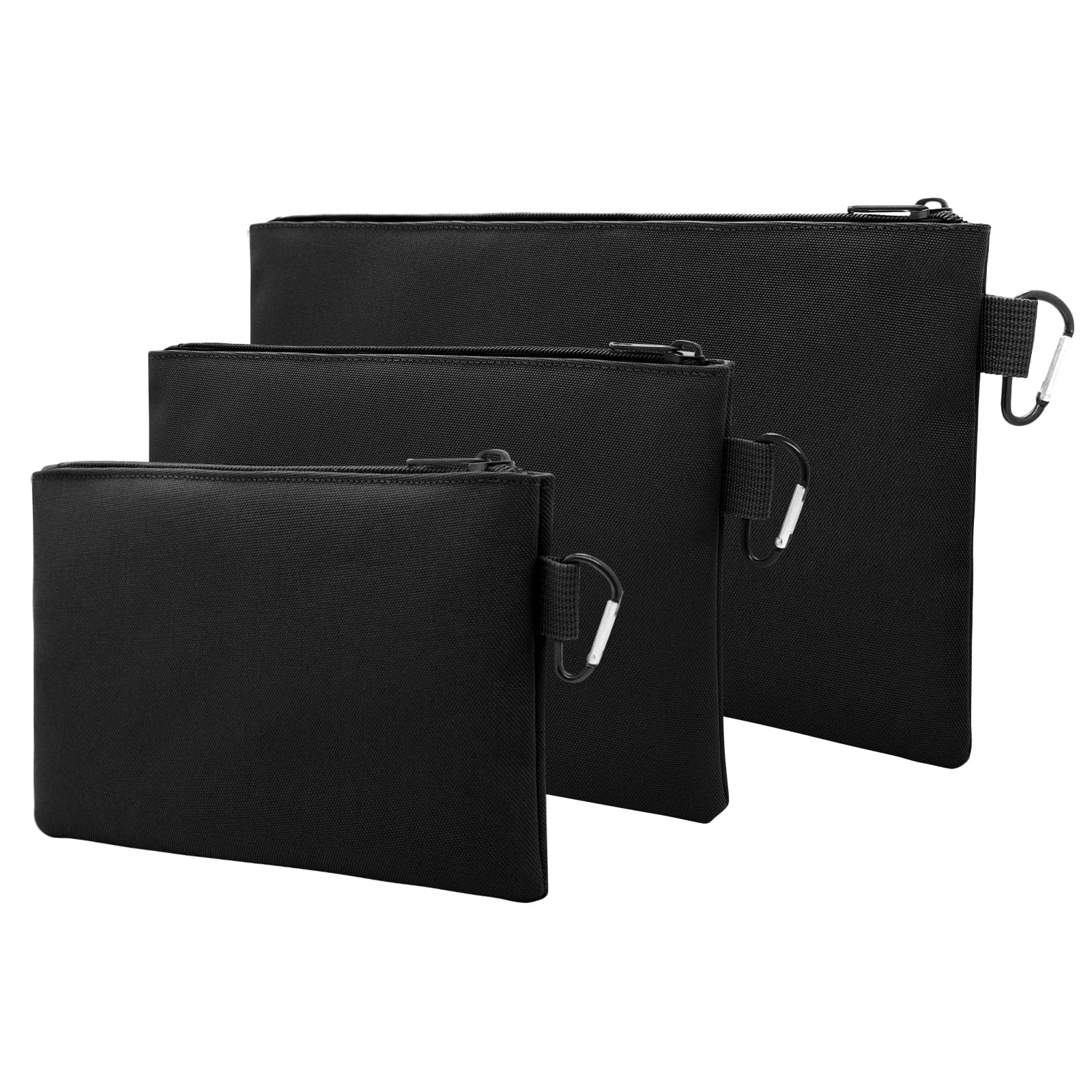 3 Pack Tool Pouches with Zipper,600D Oxford Utility Tool Bag with Carabiner,W…