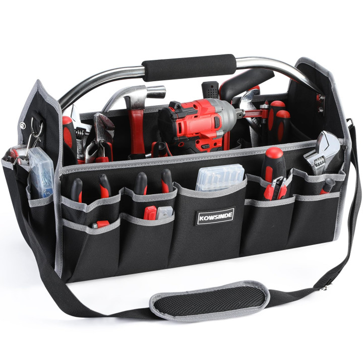 18 Inch Tool Bag, Electrician Tool Bag, Open Top Tool Bags, 26 Pockets Can Ho…