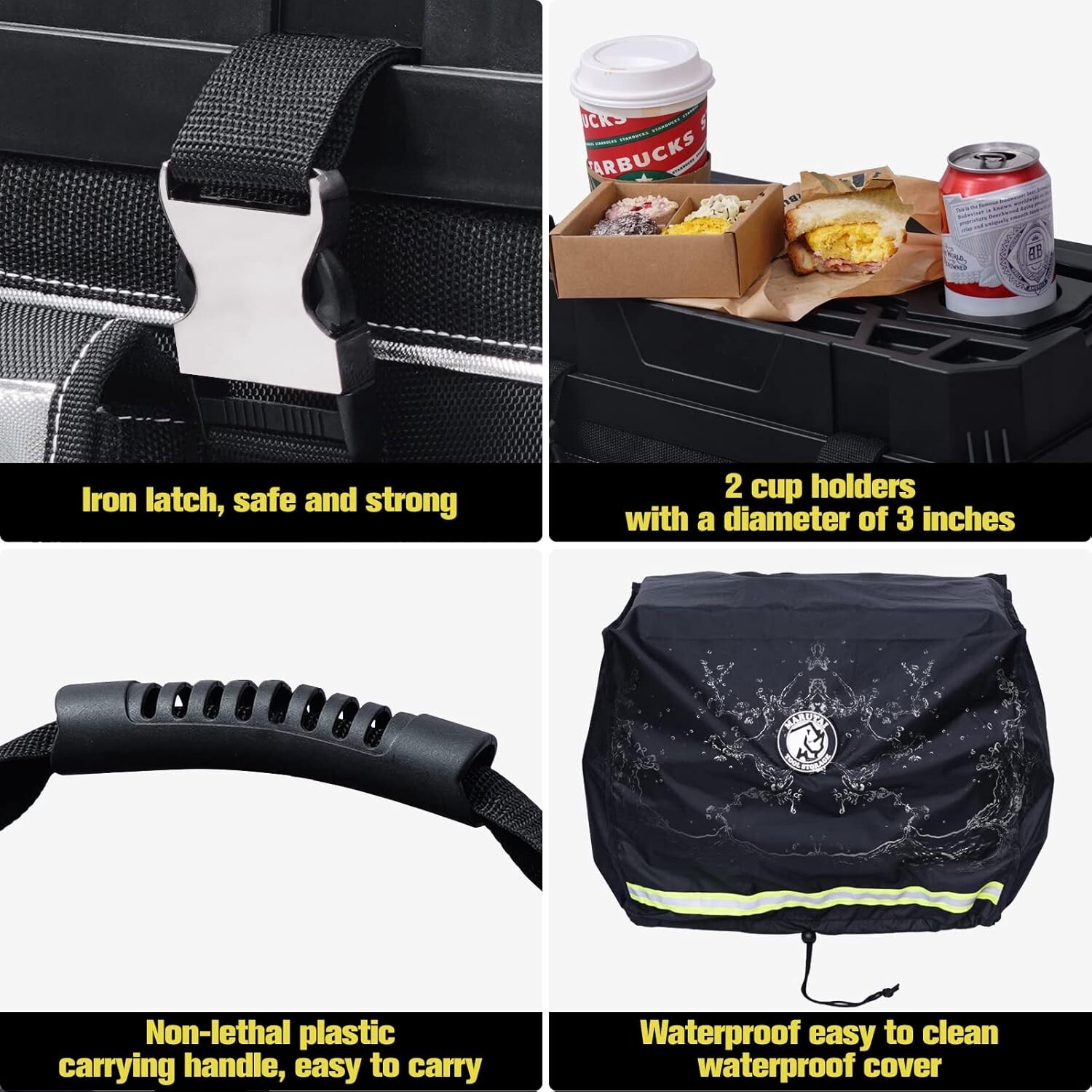 18” Rolling Tool Bag with Wheels, Bags Organizer, Black, Toolbox Tool Organizer