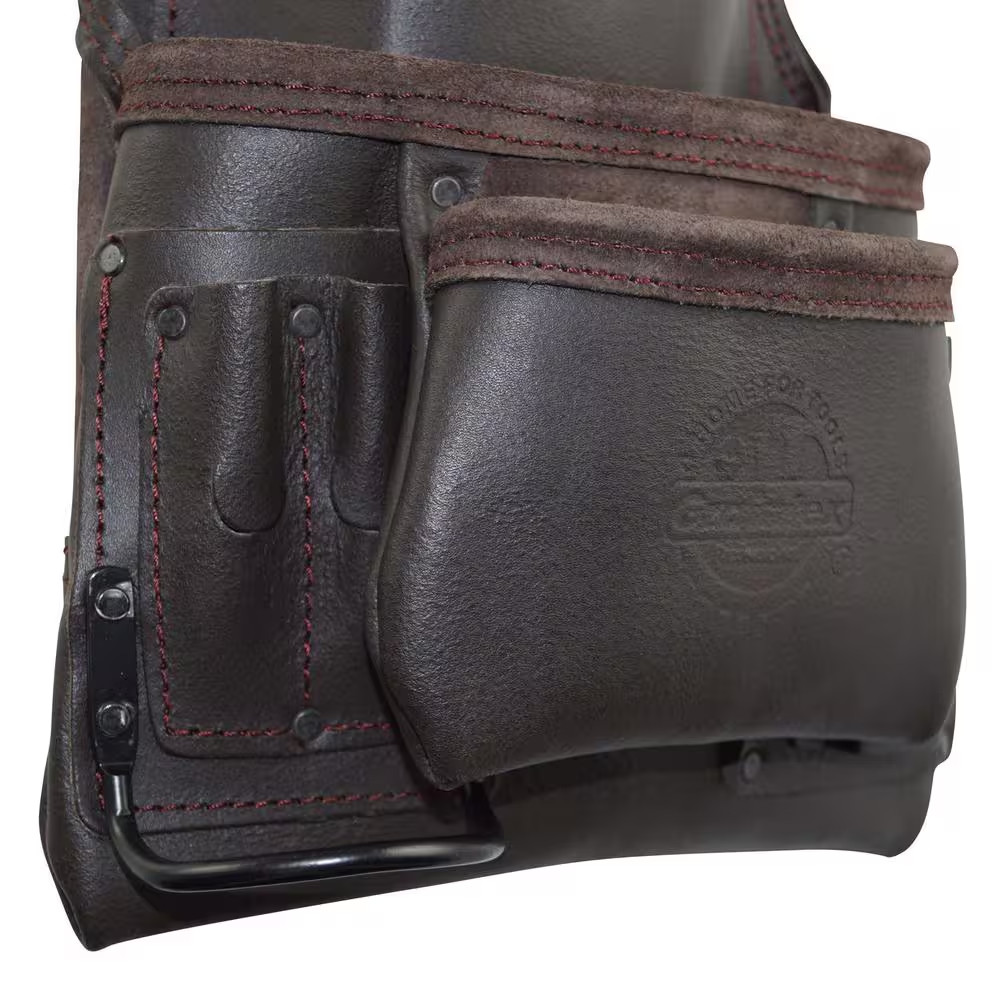 10-Pocket Oil Tanned Leather Nail and Tool Pouch Free Shipping New